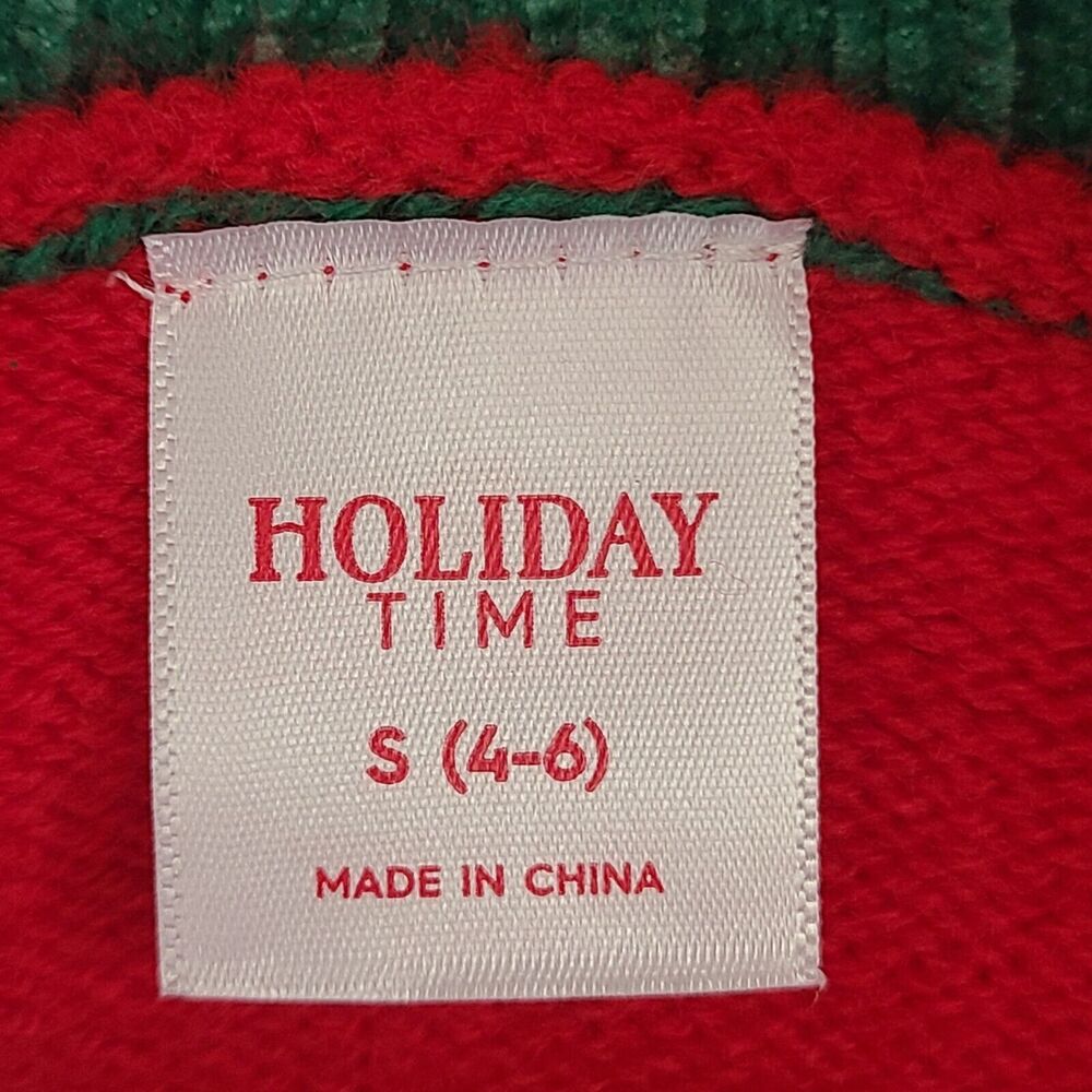 Holiday Time Womens Sz Small Holiday Christmas Knit Ugly Sweater Red w Headband - Picture 5 of 12